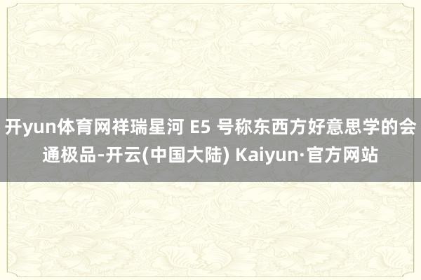开yun体育网祥瑞星河 E5 号称东西方好意思学的会通极品-开云(中国大陆) Kaiyun·官方网站