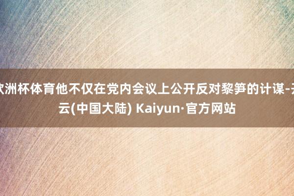 欧洲杯体育他不仅在党内会议上公开反对黎笋的计谋-开云(中国大陆) Kaiyun·官方网站