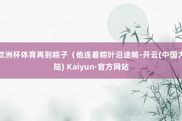 欧洲杯体育再到粽子（他连着粽叶沿途啃-开云(中国大陆) Kaiyun·官方网站